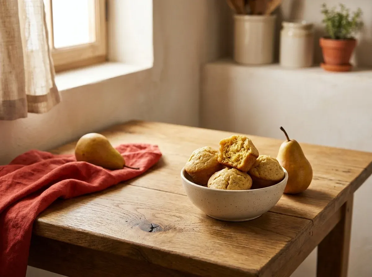 Pear Muffins, No Sugar (Muffin alla Pera senza Zucchero)