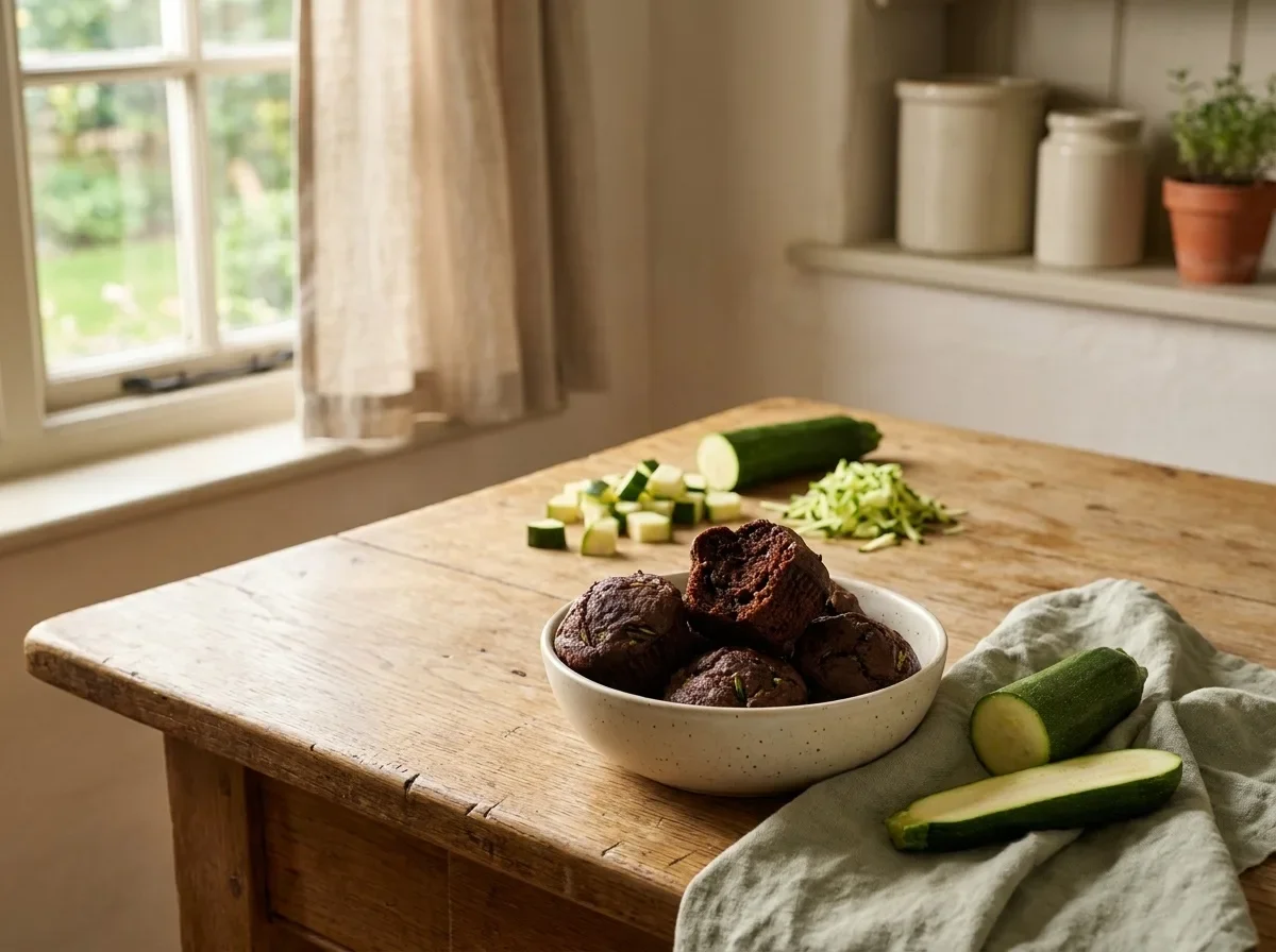 Zucchini and Cocoa Muffins, No Sugar (Muffin alla Zucchina e Cacao senza Zucchero)